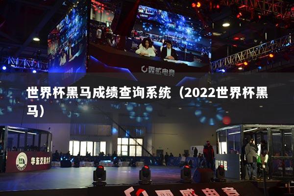 世界杯黑马成绩查询系统（2022世界杯黑马）